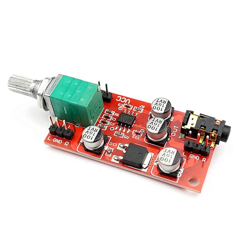 Taidacent DC 3.6v-12v LM4881 Headphone Amplifier Board 3.5 mm Headphone Jack Amplifier with Volume Adjustment Can Be Used as Pre-Amplifier - Image 1